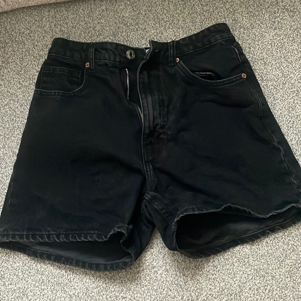 Black jean shorts